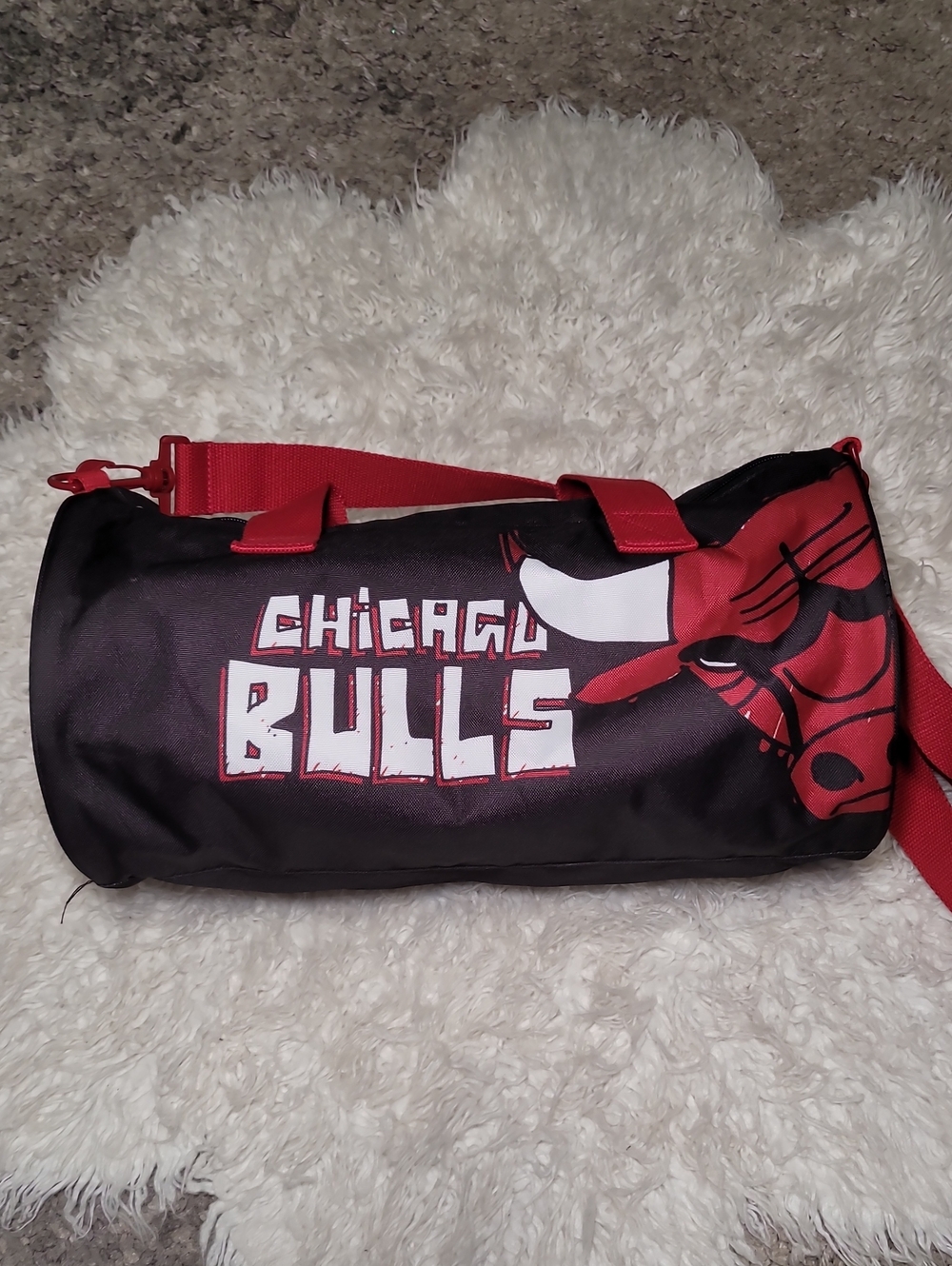 Chicago Bulls Kids Red & Black Duffel Bag